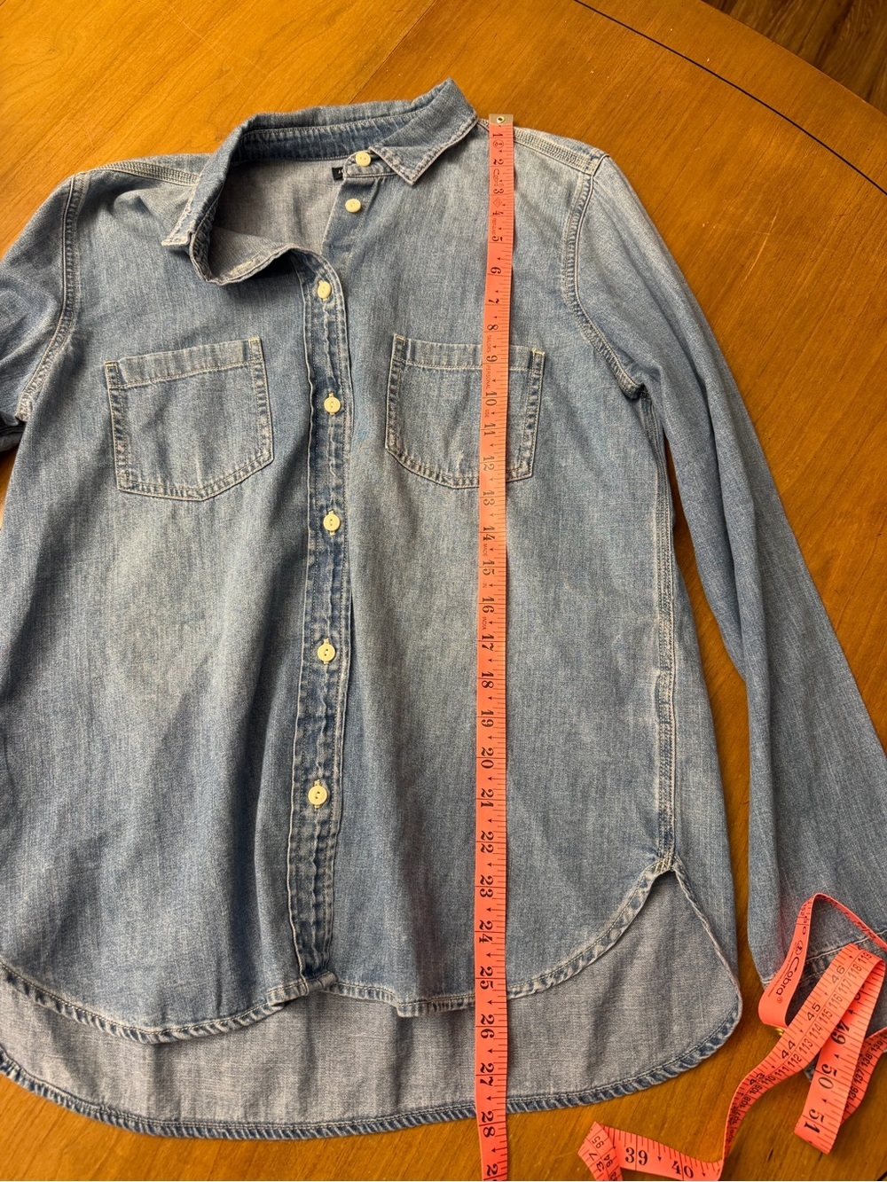 J.Crew 100% Cotton Chambray Button Down Shirt | Coastal Grandma Western Chic 10 - Picture 11 of 11